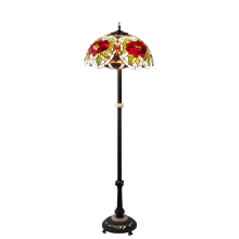 Renaissance Rose 3 Light 62" Tall Buffet Floor Lamp