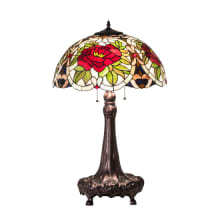 Renaissance Rose 3 Light 31" Tall Buffet Table Lamp