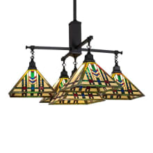 Square Prairie Wheat 5 Light 54" Wide Chandelier