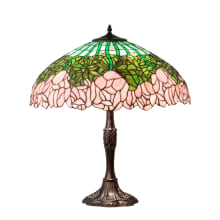 Tiffany Cabbage Rose 3 Light 26" Tall Buffet Table Lamp