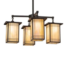 Square Prairie Mission 4 Light 47" Wide Chandelier