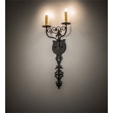 Merano 2 Light 26" Tall Hand Forged Wall Sconce