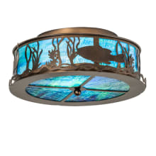 Bass and Pike 2 Light 18" Wide Semi-Flush Drum Ceiling Fixture