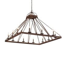 Square Retreat 12 Light 85" Wide Taper Candle Style Chandelier