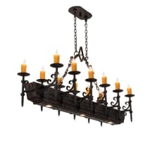 Long Tudor 12 Light 6" Wide Taper Candle Style Chandelier