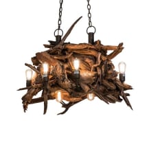 Long Driftwood 8 Light 26" Wide Abstract Chandelier