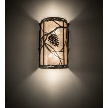 Whispering Pines Left 2 Light 13" Tall Wall Sconce with Half Cylinder Shade