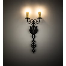 Merano 2 Light 26" Hand Crafted Tall Wall Sconce