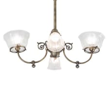 Long Revival Gas and Electric 4 Light 21" Wide Semi-flush Ceiling Fixture