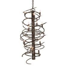 Cyclone 12 Light 21" Wide Taper Candle Abstract Chandelier