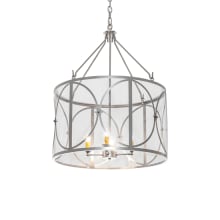 4 Light 24" Wide Taper Candle Pendant