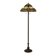 Tiffany Dragonfly 3 Light 60" Tall Buffet Floor Lamp