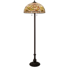 Tiffany Turning Leaf 3 Light 60" Tall Buffet Floor Lamp