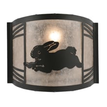 Rabbit on the Loose Left 9" Tall Wall Sconce