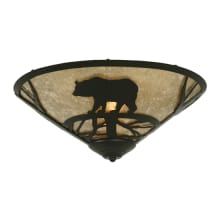 Bear on the Loose 2 Light 17" Wide Flush Mount Ceiling Fixture