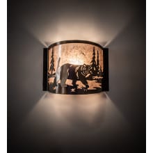 Northwoods Bear at Lake Right 10" Tall Wall Sconce