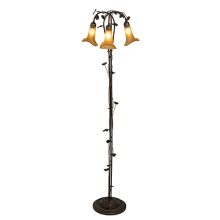 Tiffany Pond Lily 3 Light 58" Tall Buffet Floor Lamp