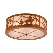 22" W Cowboy Flush Mount Ceiling Fixture