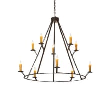 Anthracite 10 Light 54" Wide Taper Candle Style Chandelier