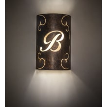Personalized B Monogram 2 Light 15" Tall Wall Sconce