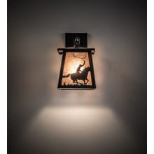 Cowboy and Steer 12" Tall Wall Sconce