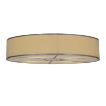 Cilindro 8 Light 48" Wide Semi-Flush Drum Ceiling Fixture with Natural Beige Shade - Nickel Finish