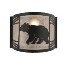 Happy Bear on the Loose 10" Tall Wall Sconce with Shade