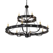 Byzantine 12 Light 60" Wide Taper Candle Style Chandelier