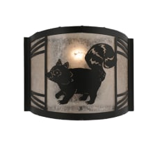 Raccoon on the Loose Left 10" Tall Wall Sconce