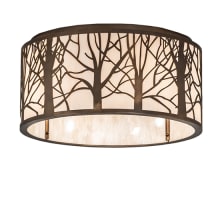 Branches 4 Light 20" Wide Flush Mount Drum Ceiling Fixture - Antique Copper Finish