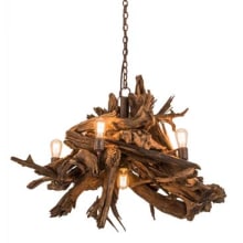 Driftwood 6 Light 40" Wide Abstract Chandelier
