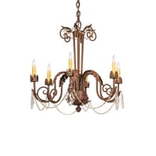Lindsay 6 Light 26" Wide Crystal Candle Style Chandelier
