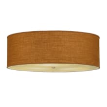 Cilindro 3 Light 36" Wide Semi-Flush Drum Ceiling Fixture with Honey Shade - Nickel Finish