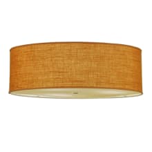 Cilindro 3 Light 36" Wide Semi-Flush Drum Ceiling Fixture with Copper Burlap Shade - Nickel Finish