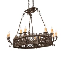 Long Conques 12 Light 50" Wide Taper Candle Style Chandelier