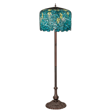 Tiffany Wisteria 3 Light 62" Tall Buffet Floor Lamp