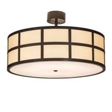 Cilindro Barnabas 6 Light 36" Wide Semi-Flush Drum Ceiling Fixture - Timeless Bronze Finish