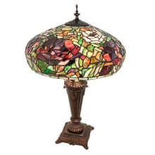 Tiffany Peony 2 Light 26" Tall Buffet Table Lamp