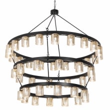Horizon 44 Light 70" Wide Ring Chandelier with Mercury Glass Shades