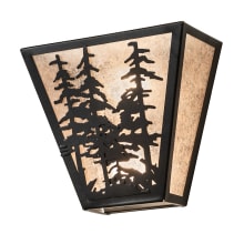 Tall Pines 2 Light 12" Tall Wall Sconce with Silver Mica Shade