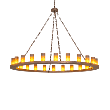 Loxley 24 Light 72" Wide Pillar Candle Ring Chandelier