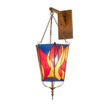 Eternal 30" Tall Wall Sconce with Stained Glass Shade