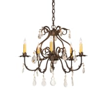 Chantilly 5 Light 24" Wide Crystal Candle Style Chandelier