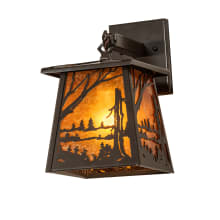 Quiet Pond 13" Tall Wall Sconce with Amber Mica Shade