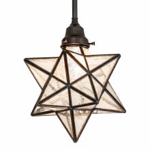 Moravian 11" Wide Star Pendant with Clear, Seedy Glass Shade