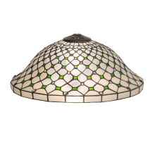 Diamond and Jewel 18" Wide x 8" Tall Stained Glass Lighting Shade