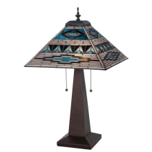 Valencia 2 Light 24" Tall Buffet, Tiffany Table Lamp with Stained Glass Shade