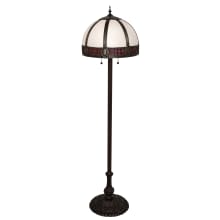 Gothic 3 Light 62" Tall Tiffany Floor Lamp with Art Glass Shade