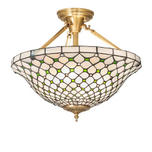 Diamond and Jewel 4 Light 18" Wide Semi-Flush Ceiling Fixture