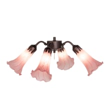 Pink Tiffany Pond Lily 19" Wide 4 Light Ceiling Fan Light Kit